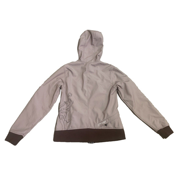 Spyder Jacket Womens 8 Red Houndstooth Fleece Lined Lightweight Nylon Coat - Picture 8 of 16